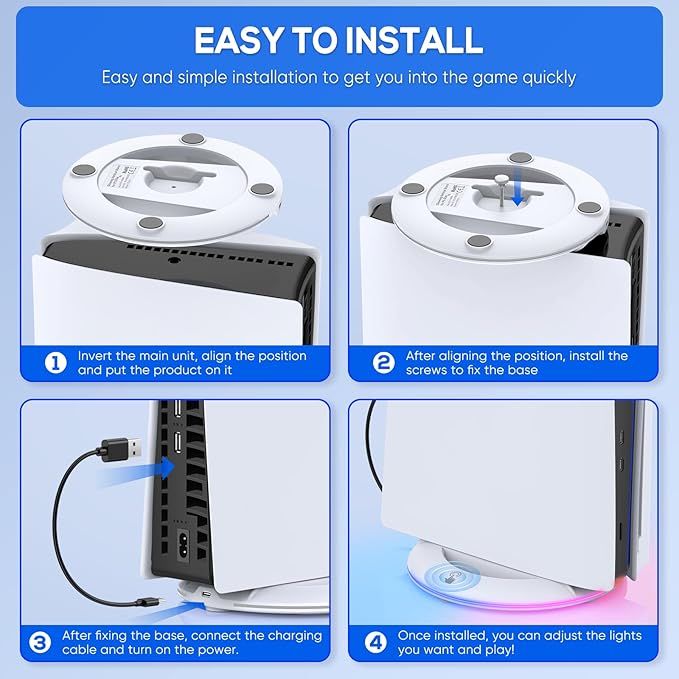 Durable Stand for PlayStation 5 Slim with Easy To Install
