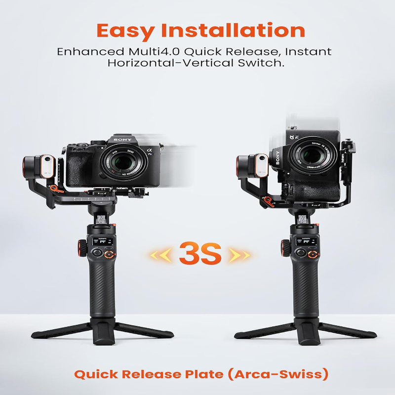 Easy Installation Enhanced Multi4.0 Quick Release, Instant Horizontal-Vertical Switch
