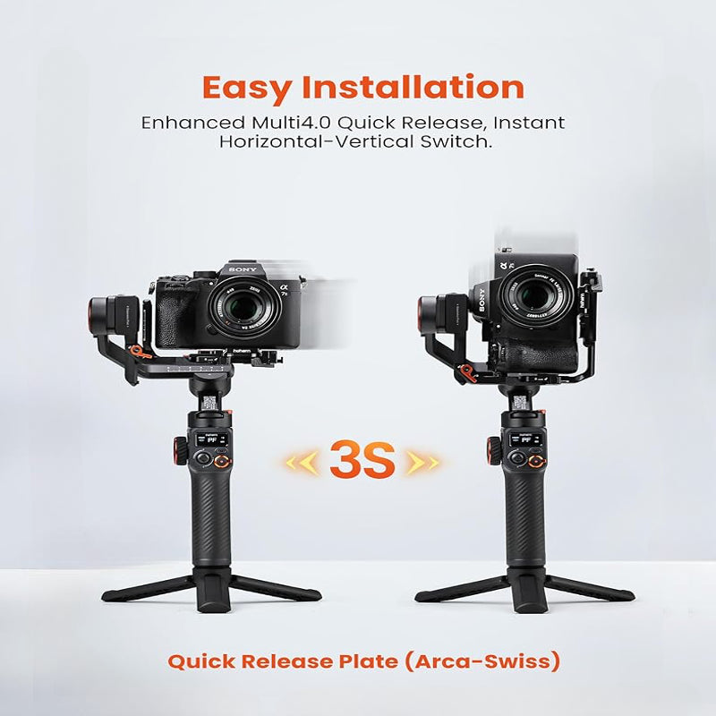 Fast Accurate Hohem iSteady MT2 3-Axis Gimbal Stabilizer | Camera/Smartphone [OLED] - BeezSpeed
