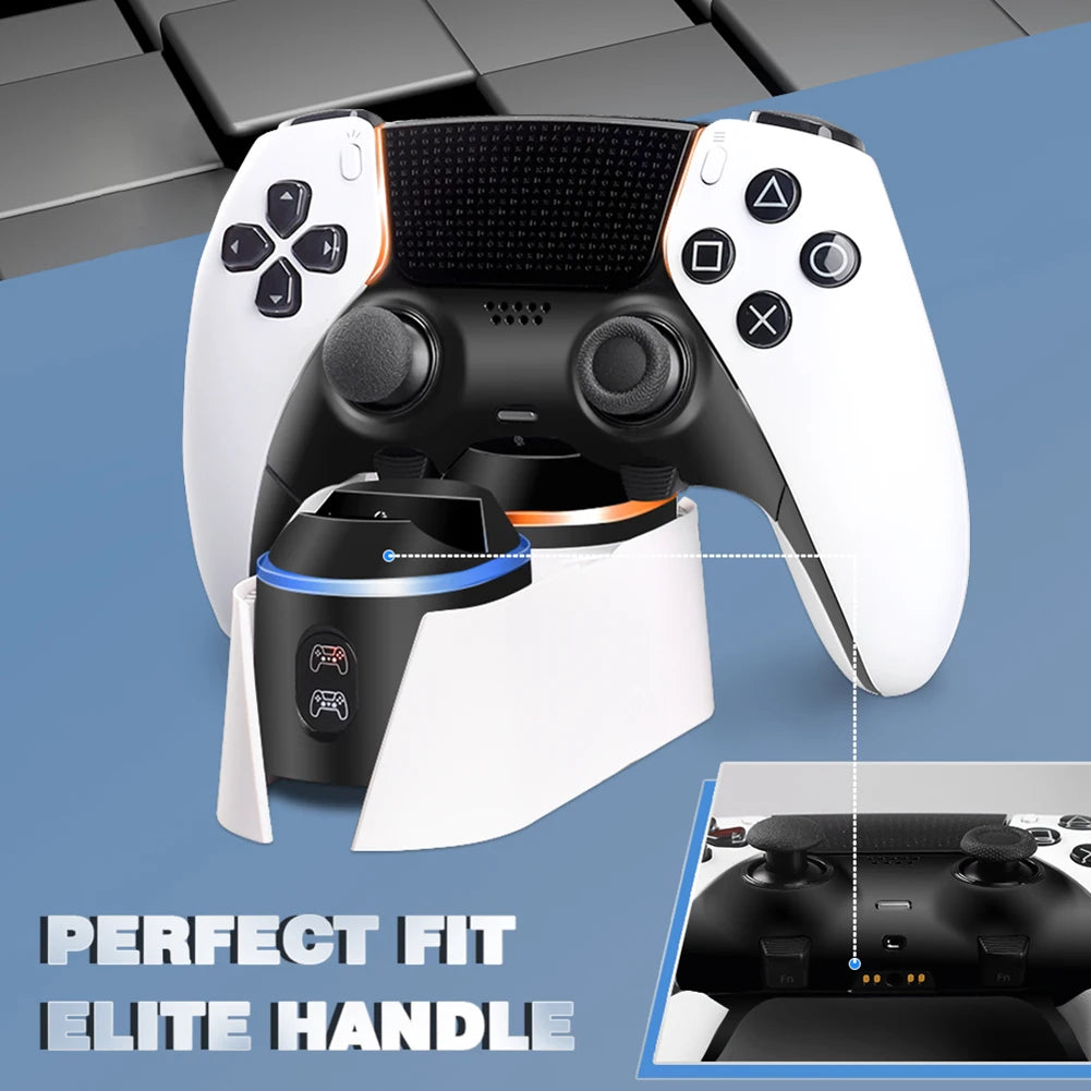 DualSense Controller Charger Station with Auto Shut-Off and Voltage Control for Safe Charging - Elite Handle 