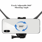 Freely adjustable 360 degree shooting angle Press Rotate Adjustment Hands-Free Neck Mount for GoPro 9/10/11/12 - POV/Vlog Shooting - BeezSpeed