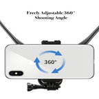 Freely adjustable 360 degree shooting angle Press Rotate Adjustment Hands-Free Neck Mount for GoPro 9/10/11/12 - POV/Vlog Shooting - BeezSpeed