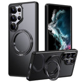 Galaxy Case with Matte Clear Back, Magnetic Ring | MagSafe | Matte Black