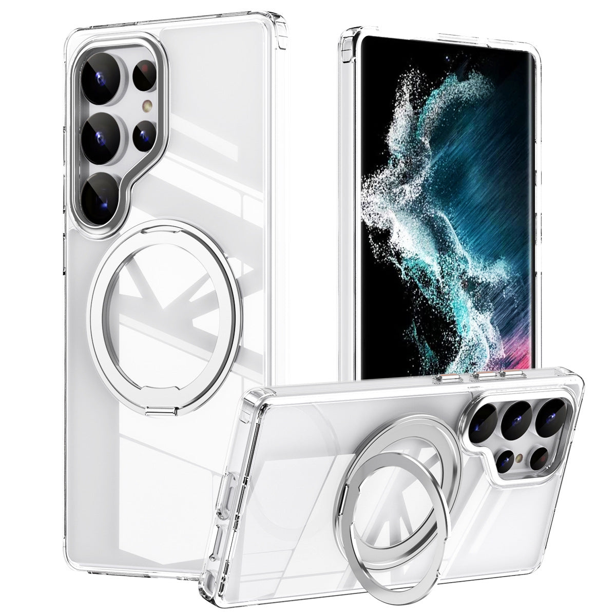 Galaxy Case with Matte Clear Back, Magnetic Ring | MagSafe | Transparent White
