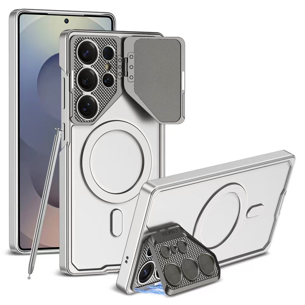 Galaxy S23/S24/S25 Ultra Case, Lens Guard & Shockproof | MagSafe | Silver