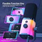 High-Quality Gaming Microphone with Adjustable RGB Lighting and Noise Reduction for Streamers