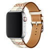 Genuine Leather Apple Watch Band Stainless Steel Buckle – 1–10 & SE | Allover Printed White
