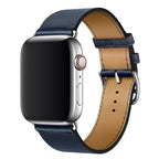 Genuine Leather Apple Watch Band Stainless Steel Buckle – 1–10 & SE | Blue