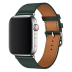 Genuine Leather Apple Watch Band Stainless Steel Buckle – 1–10 & SE | Green