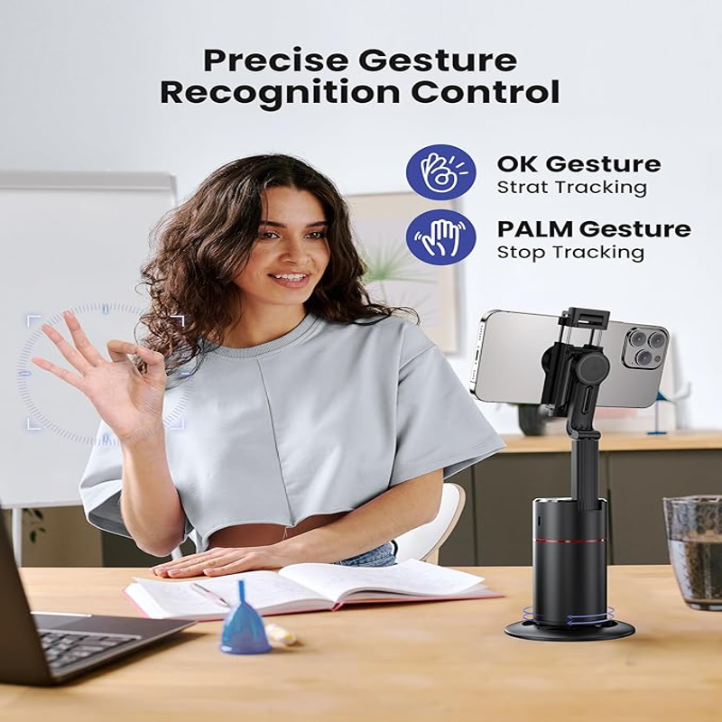 Gesture Recognition Control P02 Auto Face Tracking Tripod with 360° Rotation & Remote - Vlogging - BeezSpeed