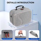 Convenient carrying options with a rubber handle and shoulder strap for the BOBOVR Meta Quest 3 storage case - Gray