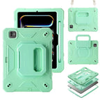 iPad case compatible with iPad 10.2, iPad Air 11, and iPad Pro 11, featuring a snug fit and flexible strap for easy carrying.
