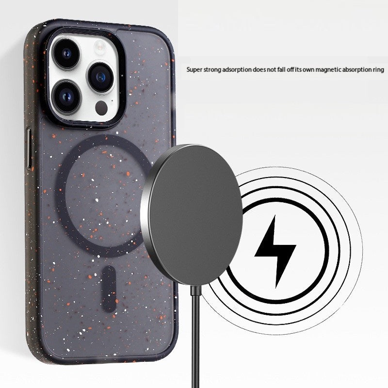 Guard Ink Splash Glitter Case for iPhone 13–16 | MagSafe & Shockproof | Absorption Ring