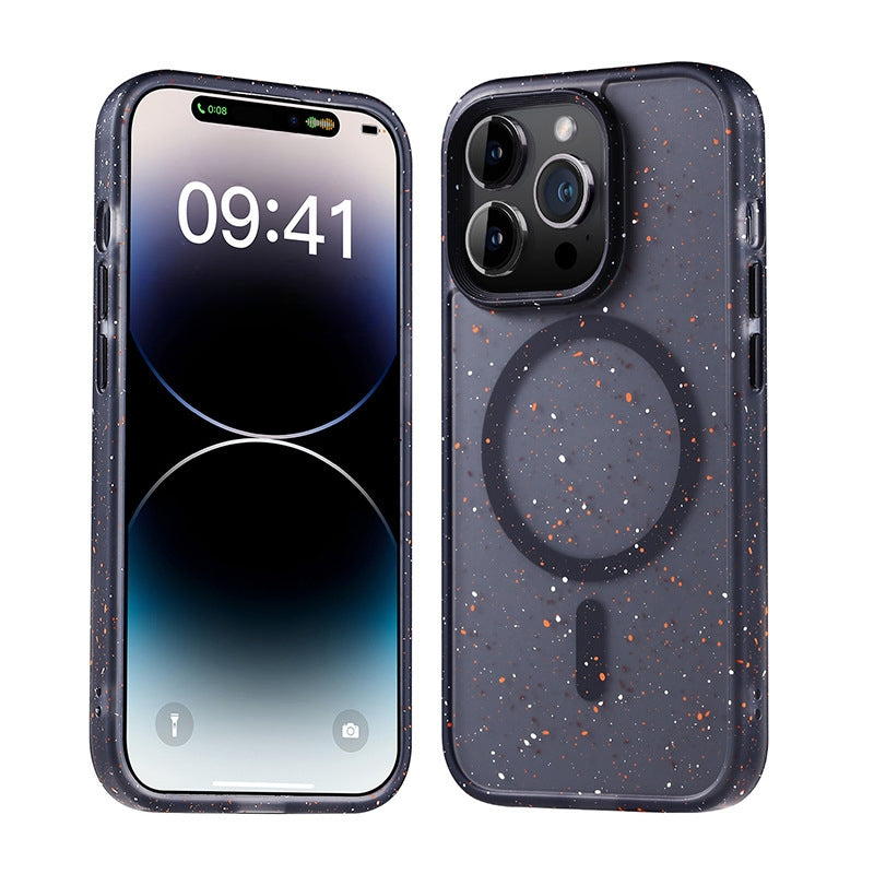 Guard Ink Splash Glitter Case for iPhone 13–16 | MagSafe & Shockproof | Black