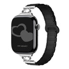 Heart Link Slim Silicone Magnetic Watch Strap for Apple Watch | Three-Hole Design | Black