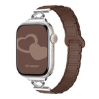 Heart Link Slim Silicone Magnetic Watch Strap for Apple Watch | Three-Hole Design | Brown