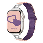 Heart Link Slim Silicone Magnetic Watch Strap for Apple Watch | Three-Hole Design | Pink Purple