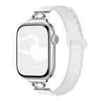 Heart Link Slim Silicone Magnetic Watch Strap for Apple Watch | Three-Hole Design | White