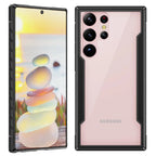 Black Hybrid Metal Silicone Bumper Case Shockproof for Galaxy S22-S24 - BeezSpeed