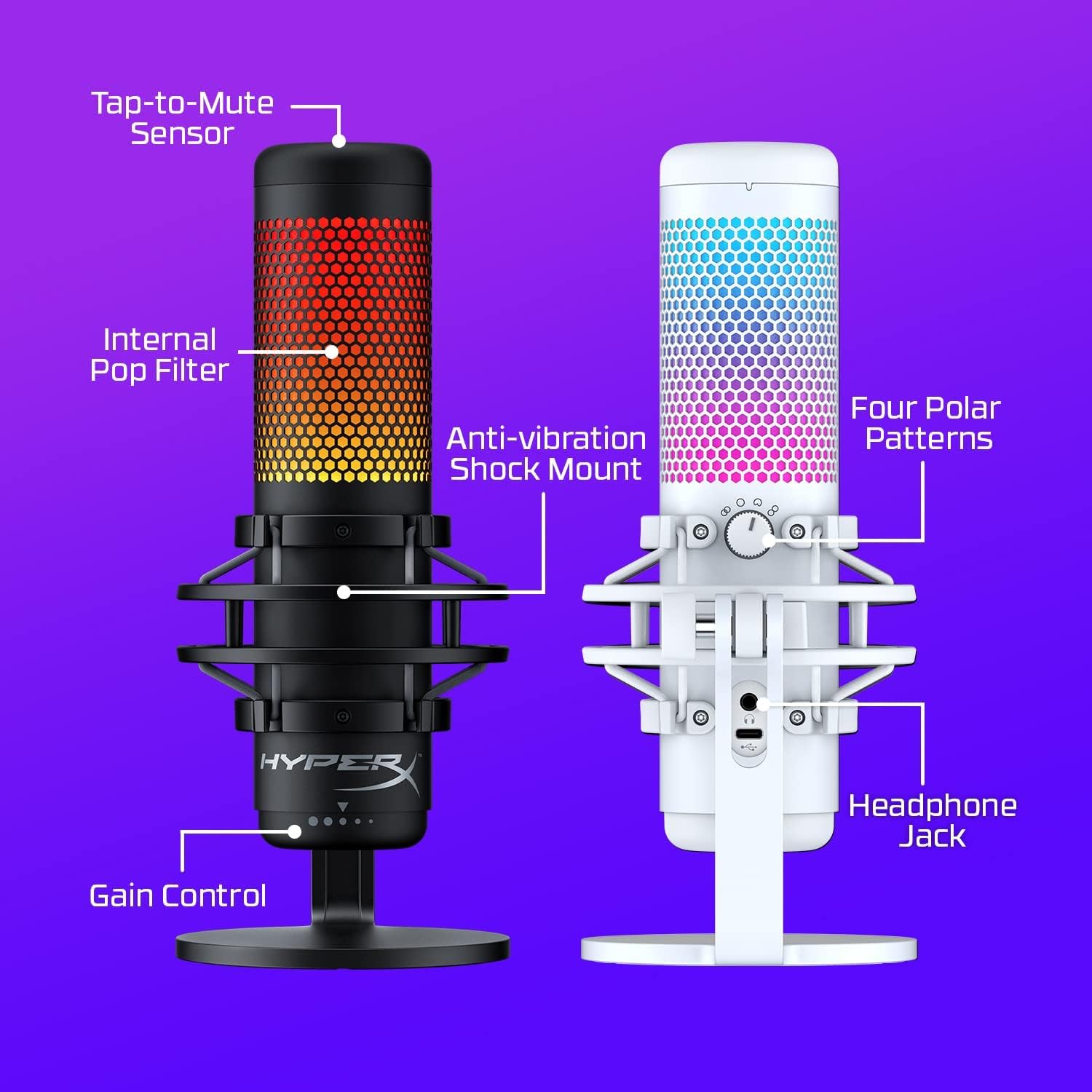  HyperX QuadCast S RGB USB Microphone with Shock Mount | Streaming/Gaming/Podcasts - BeezSpeed