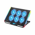 ICE COOREL RGB Laptop Cooling Pad 6 Fans & Adjustable Stand - LCD & USB Ports - BeezSpeed