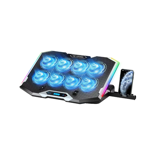 ICECOOLER RGB Gaming Laptop Cooling Pad | 8 Fans & Adjustable Height - BeezSpeed