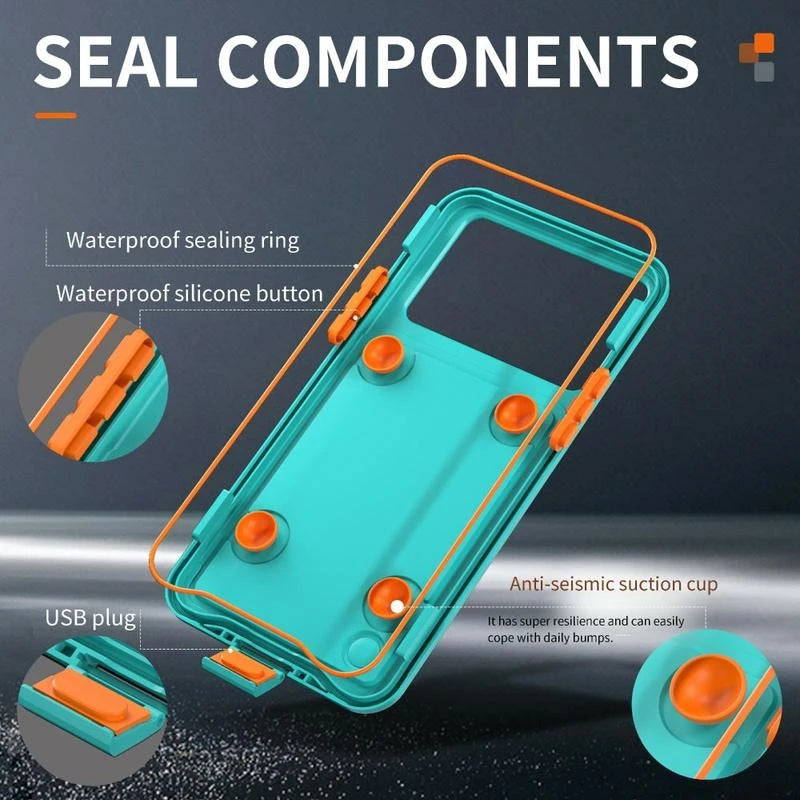 360° iPhone Pro Max case, IP68 waterproof, shockproof, dust-proof, perfect for outdoor adventures.