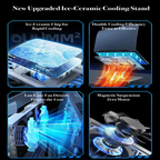 Ice ceramic cooling stand D21 Rotate Stand Laptop Cooler, Dual-Core Cooling Radiator - Adjustable Tablet - BeezSpeed