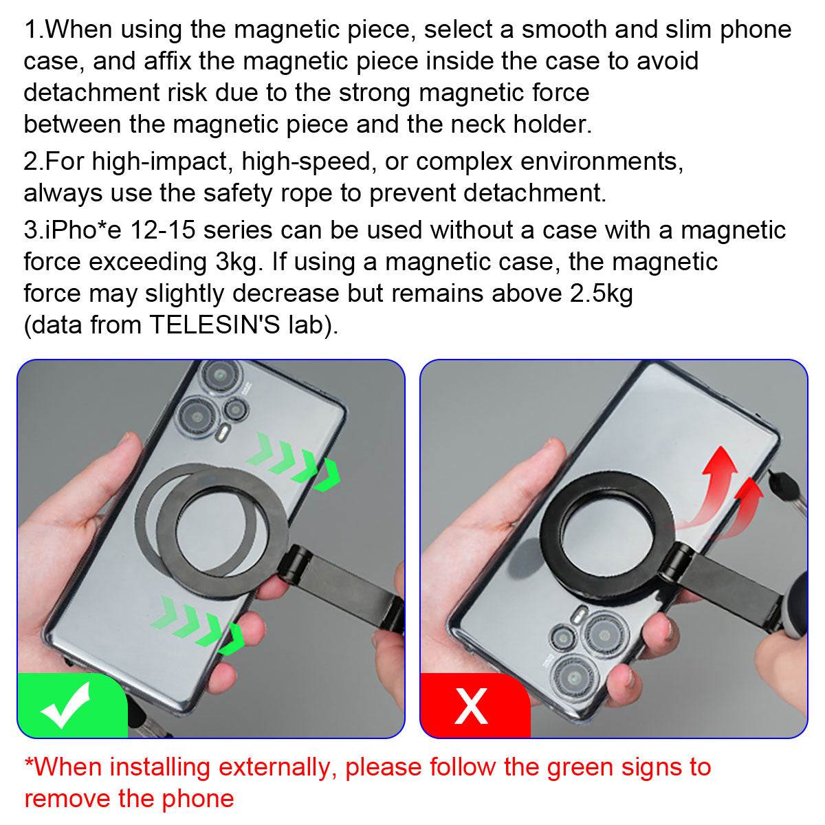 TELESIN MAX Magnetic Neck Mount for Phones - Hands Free POV/Vlog Holder - BeezSpeed