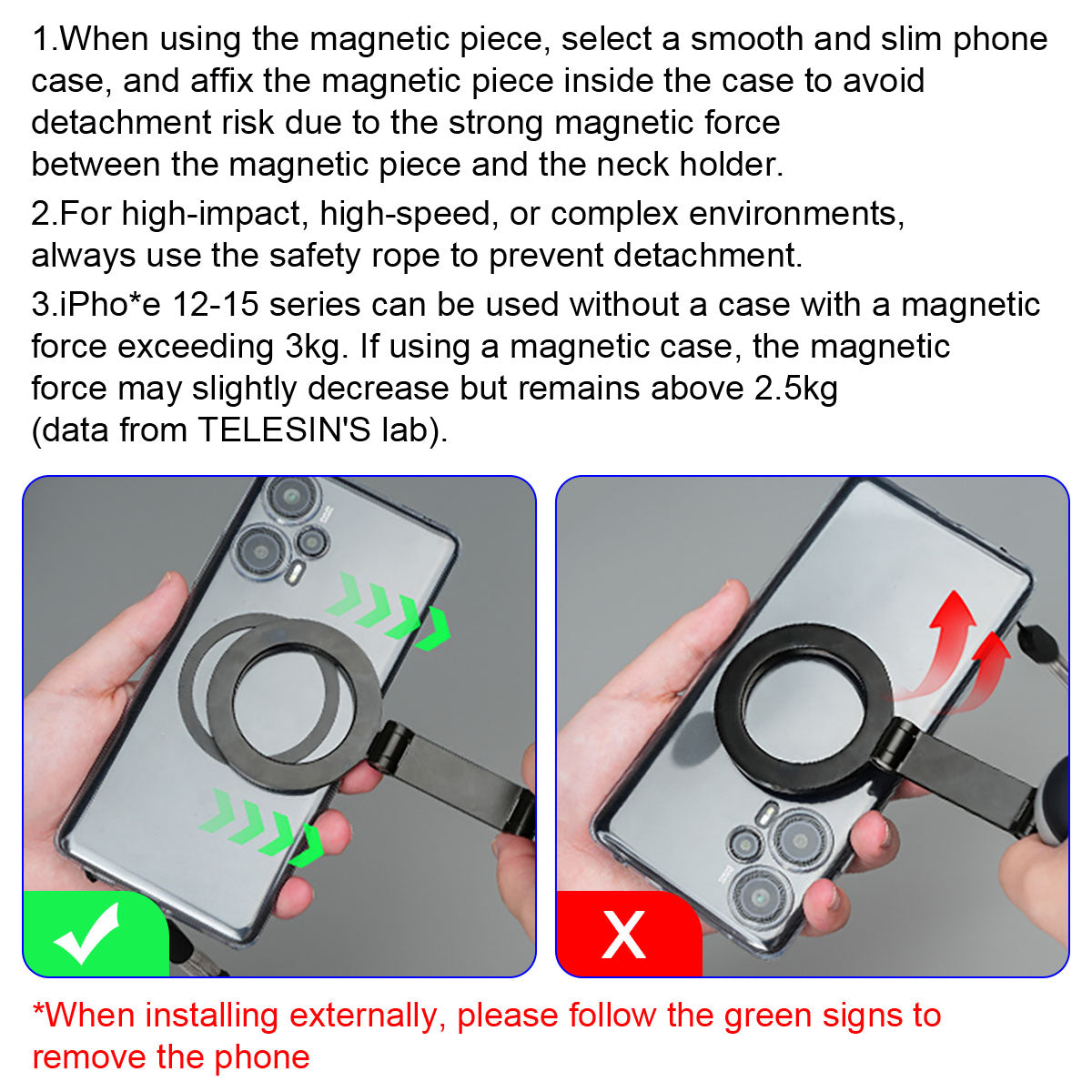TELESIN MAX Magnetic Neck Mount for Phones - Hands Free POV/Vlog Holder - BeezSpeed