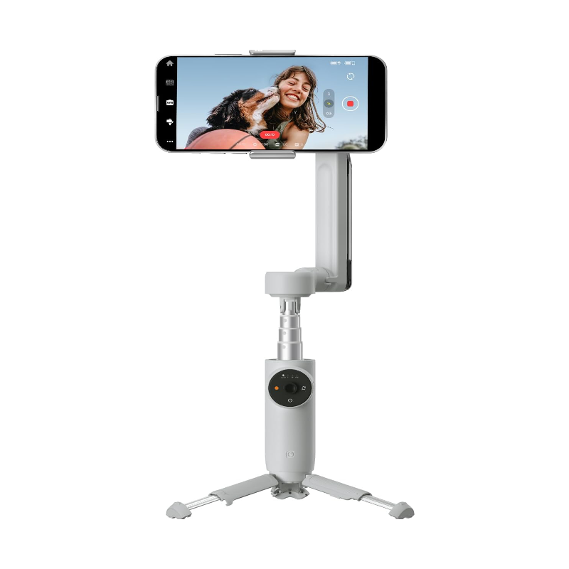 Gray Insta360 Flow AI 3-Axis Gimbal Stabilizer - Portable & Foldable- BeezSpeed
