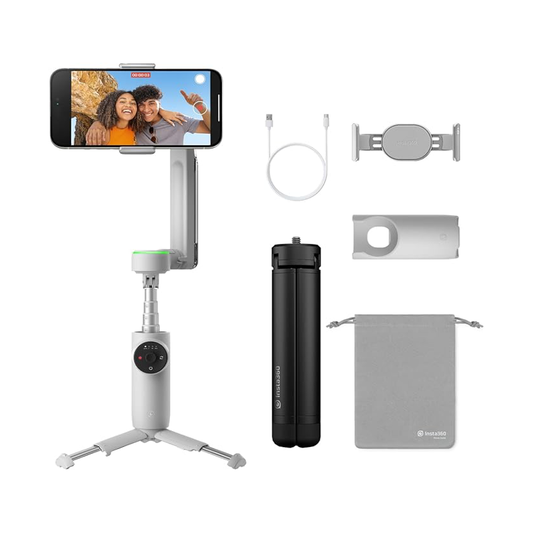 Insta360 Flow Pro AI 3-Axis Gimbal Stabilizer - Portable & Tripod - BeezSpeed