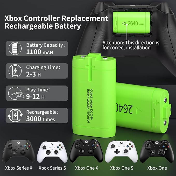 RGB Xbox Series X/S Cooling Fan with Adjustable Speed & Dual USB Ports - Rechargeable Battery