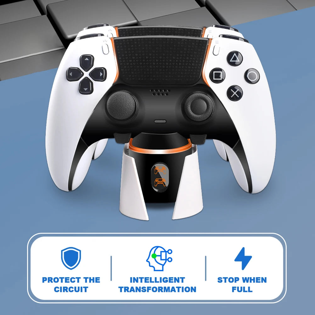 Efficient PS5 Charging Dock with Auto Stop & Slow Charging for Controller Maintenance