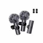 Noise-Reducing Lavalier Mic with Sponge Heads for Clear Audio Recording