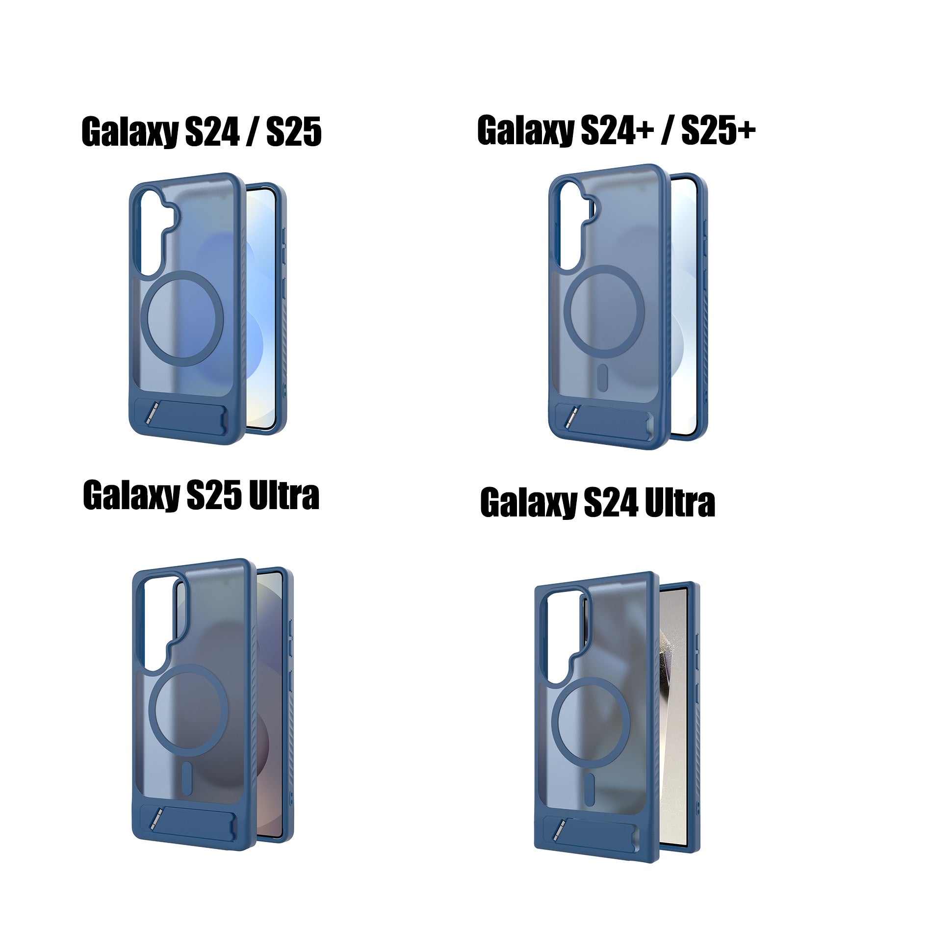 Kickstand Case for Samsung S24/S25 Series – Shockproof & Semi-Transparent | MagSafe | BeezSpeed Sizes