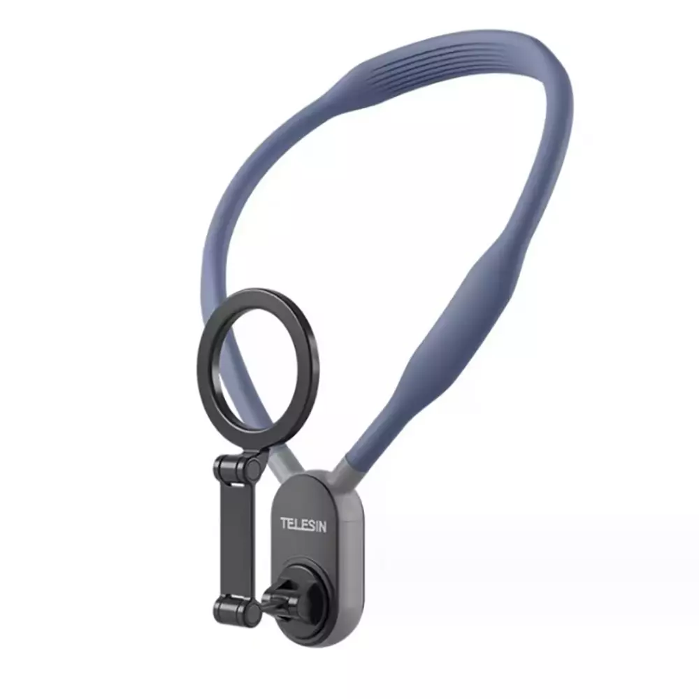 Light Blue TELESIN MAX Magnetic Neck Mount for Phones - Hands Free POV/Vlog Holder - BeezSpeed