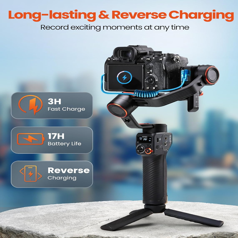 Long Lasting Reverse Charging Hohem iSteady MT2 3-Axis Gimbal Stabilizer | Camera/Smartphone [OLED] - BeezSpeed
