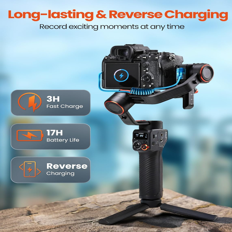 Long Lasting Reverse Charging Hohem iSteady MT2 Kit Gimbal 3-Axis Stabilizer | AI Tracker & Light - BeezSpeed