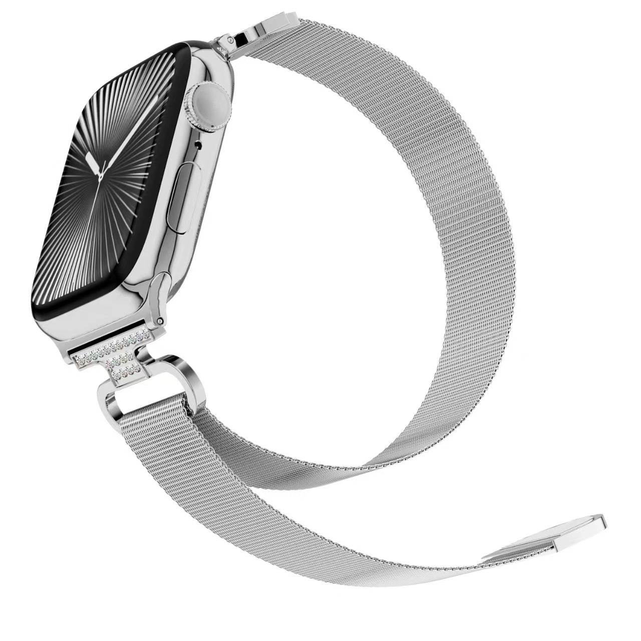 Magnetic Milanese Loop Stainless Steel Band for Apple Watch | White Silver