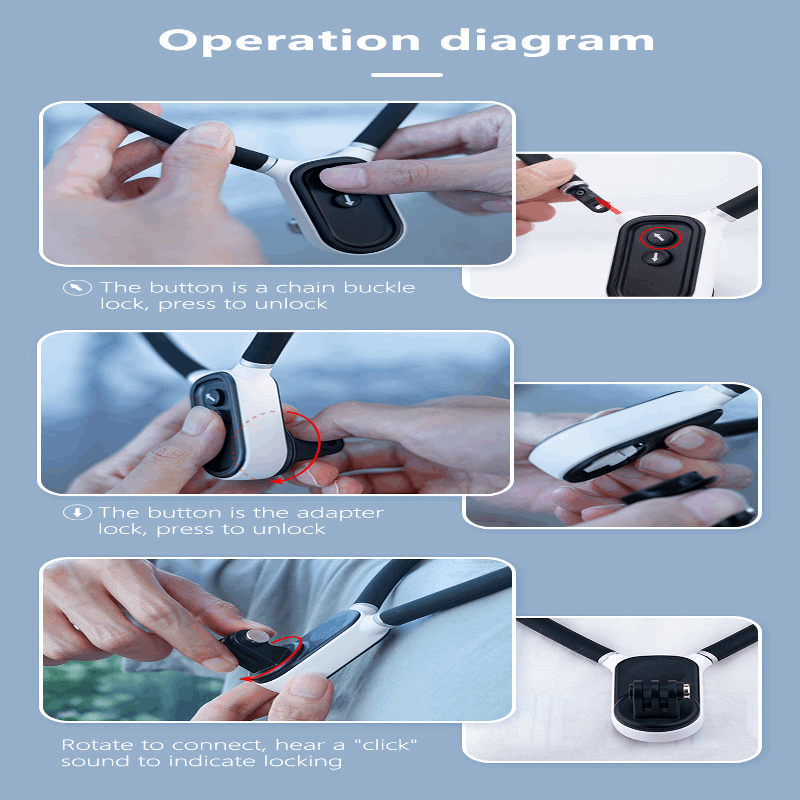 Magnetic Neck Mount for DJI OSMO Pocket 3 & GoPro Hero MAX - Hands-Free - BeezSpeed
