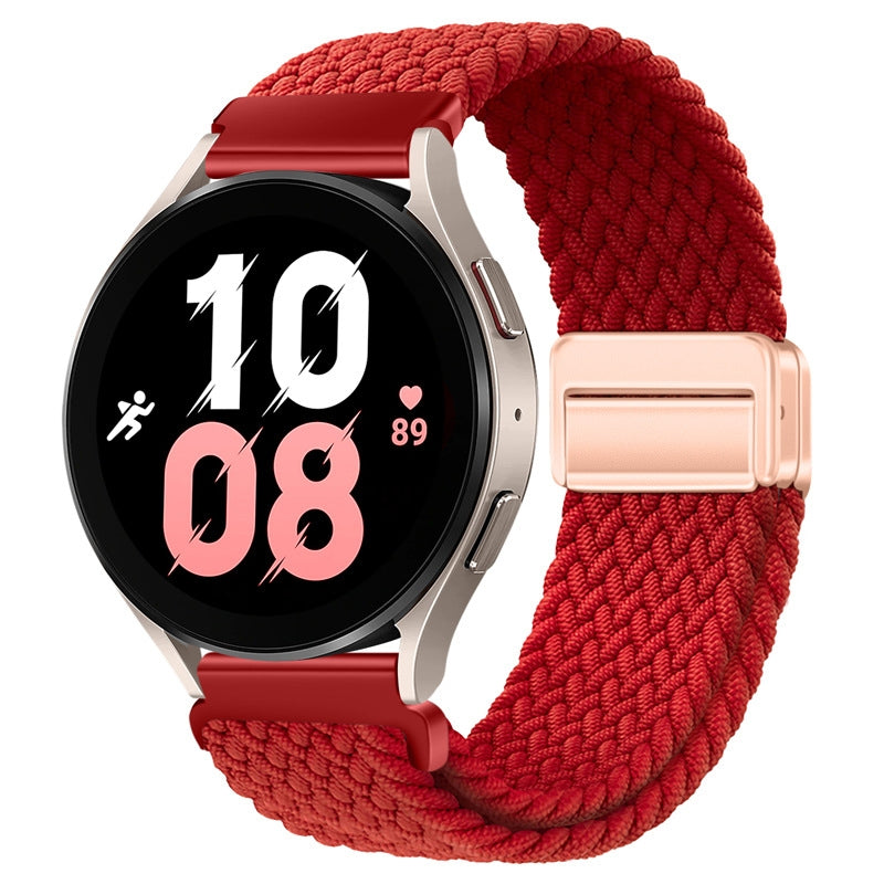 Magnetic Braided Nylon Loop Strap for Samsung Galaxy Watch - Red
