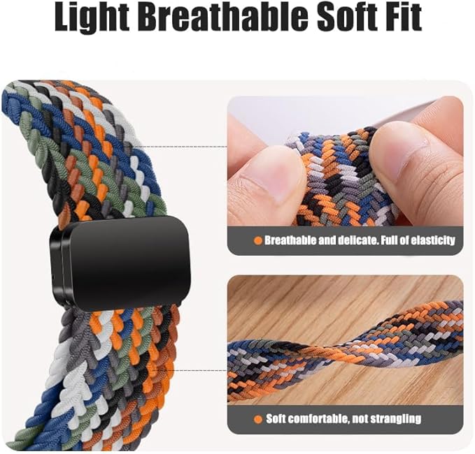 Magnetic Braided Nylon Loop Strap for Samsung Galaxy Watch - light breathable soft fit