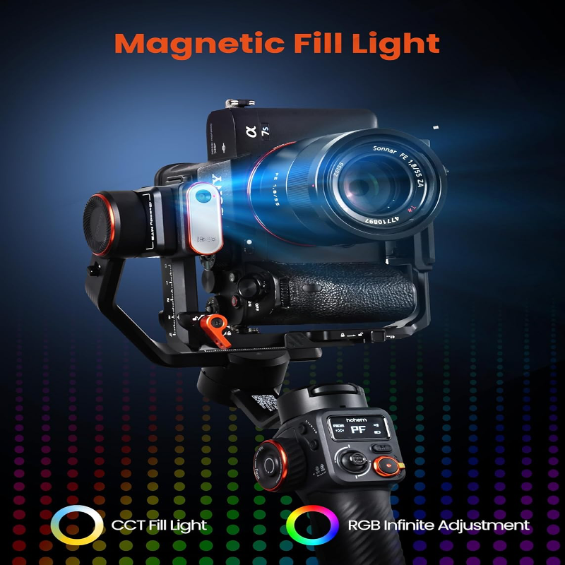 Magnetic Fill Light Hohem iSteady MT2 Kit Gimbal 3-Axis Stabilizer | AI Tracker & Light - BeezSpeed