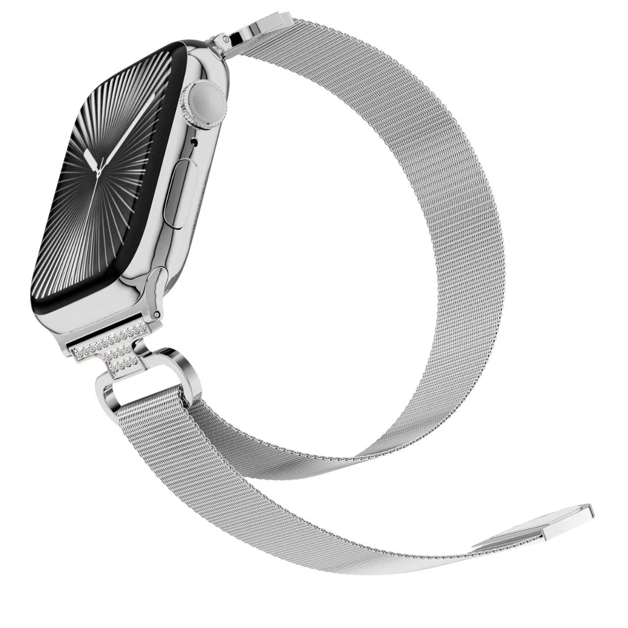 Magnetic Milanese Loop Stainless Steel Band for Apple Watch | White Silver