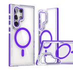 Magnetic Samsung Case S23-S25 Series | Shockproof Transparent Cover | Purple
