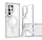 Magnetic Samsung Case S23-S25 Series | Shockproof Transparent Cover | White