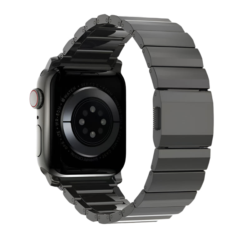 Magnetic Stainless Steel Apple Watch Strap |Premium Aluminum | Black Back Side