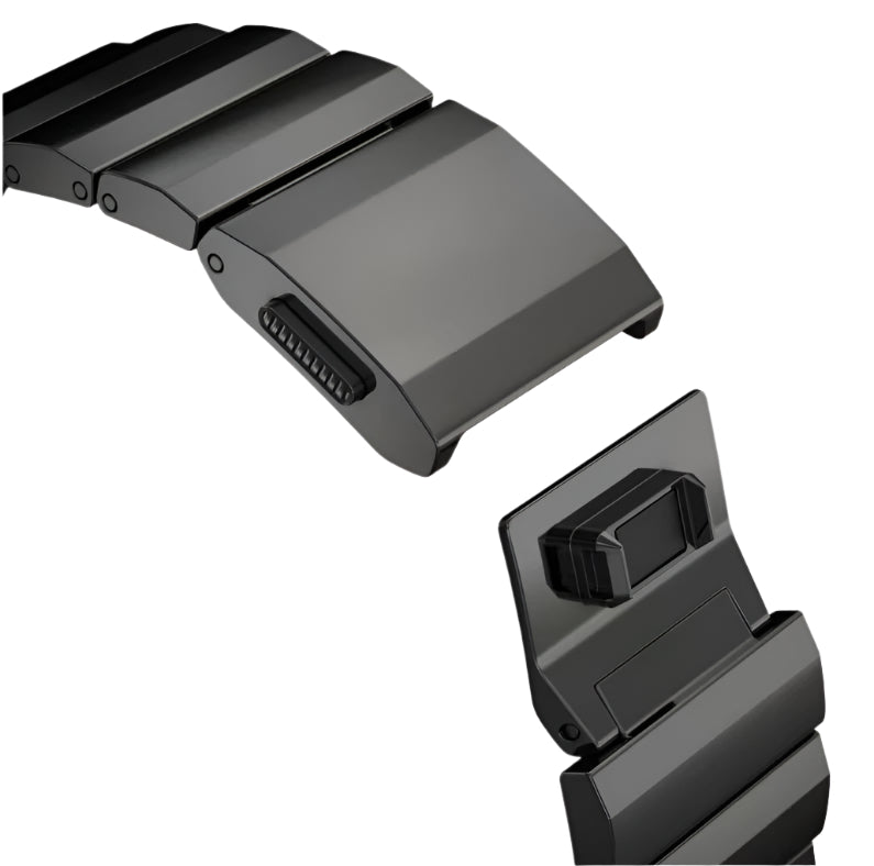 Magnetic Stainless Steel Apple Watch Strap |Premium Aluminum | Black Side to Side
