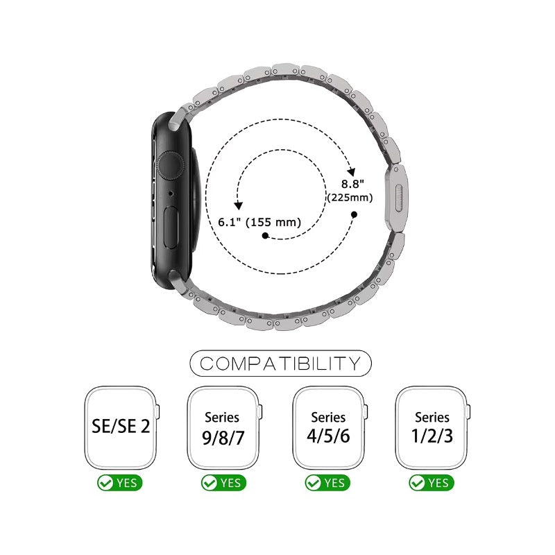 Magnetic Stainless Steel Apple Watch Strap |Premium Aluminum | Compatibility